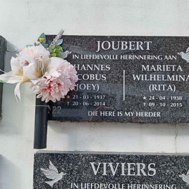 JOUBERT Johannes Jacobus 1937-2014 &amp; Marieta Wilhelmina 1938-2015