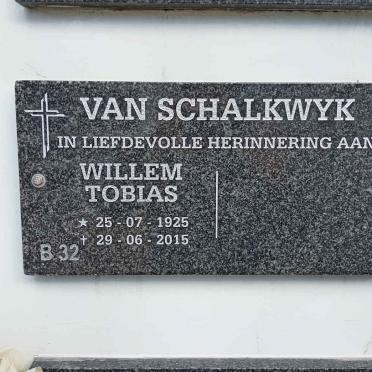 SCHALKWYK Willem Tobias, van 1925-2015