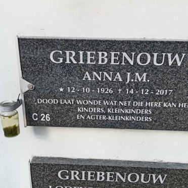 GRIEBENOUW Anna J.M. 1926-2017