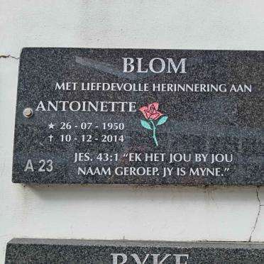 BLOM Antoinette 1950-2014