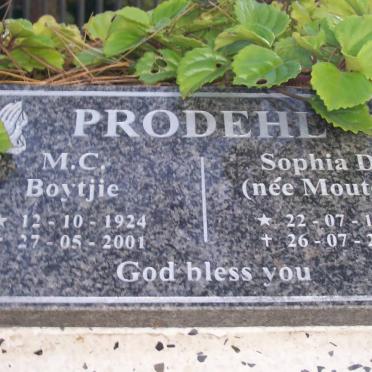 PRODEHL M.C. 1924-2001 &amp; Sophia D. MOUTON 1926-2007