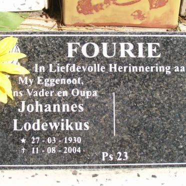 FOURIE Johannes Lodewikus 1930-2004