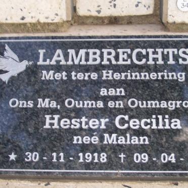 LAMBRECHTS Hester Cecilia nee MALAN 1918-2004