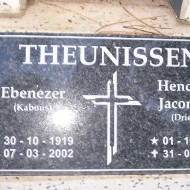 THEUNISSEN Ebenezer 1919-2002 &amp; Hendrina Jacomina 1916-2005