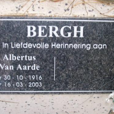 BERGH Albertus van Aarde 1916-2003