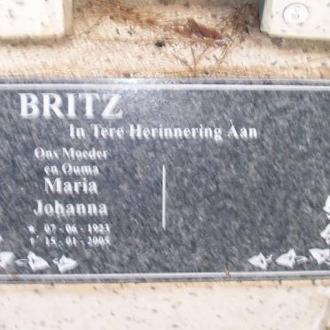 BRITZ Maria Johanna 1923-2005