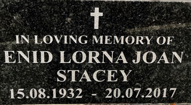 STACY Enid Lorna Joan 1932-2017