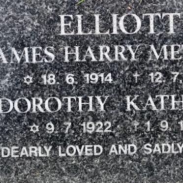ELLIOTT James Harry Metcalf 1914-1991 &amp; Dorothy Kathleen 1922-1995