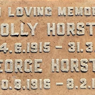 HORSTMAN George 1916-1980 &amp; Molly 1915-1978