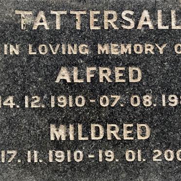TATTERSALL Alfred 1910-1983 &amp; Mildred 1910-2004