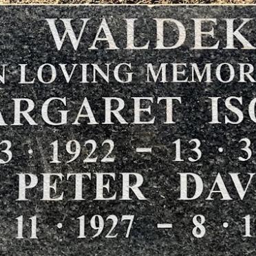 WALDEK Peter David 1927-2012 &amp; Margaret Isobel 1922-2003