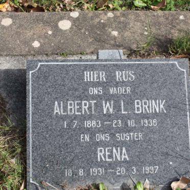 BRINK Albert W.L. 1883-1936 :: BRINK Rena 1931-1997