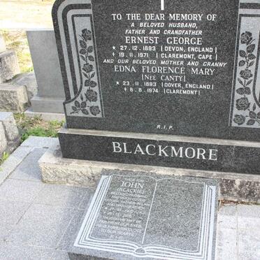 BLACKMORE Ernest George 1893-1971 &amp; Edna Florence Mary CANTY 1893-1974 :: BLACKMORE John 1920-2008