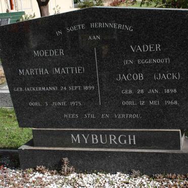 MYBURGH Jacob 1989-1968 &amp; Martha ACKERMANN 1899-1975