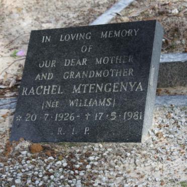 MTENGENYA Rachel nee Williams 1926-1981