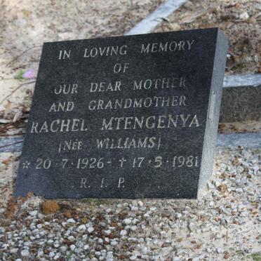 MTENGENYA Rachel nee Williams 1926-1981