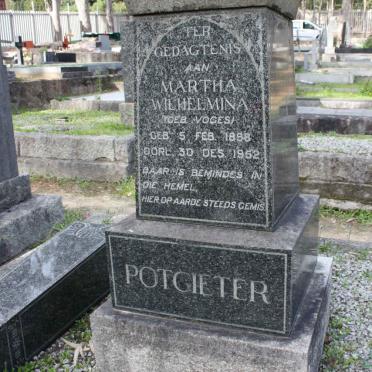 POTGIETER Martha Wilhelmina nee VOGES 1898-1952