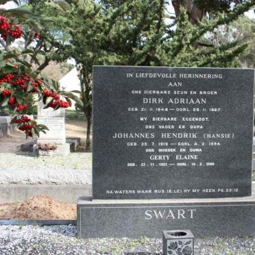SWART Johannes Hendrik 1919-1984 &amp; Gerty Elaine 1921-2000 :: SWART Dirk Adriaan 1948-1967