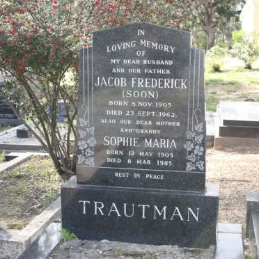 TRAUTMAN Jacob Frederick 1905-1962 &amp; Sophie Maria 1905-1985