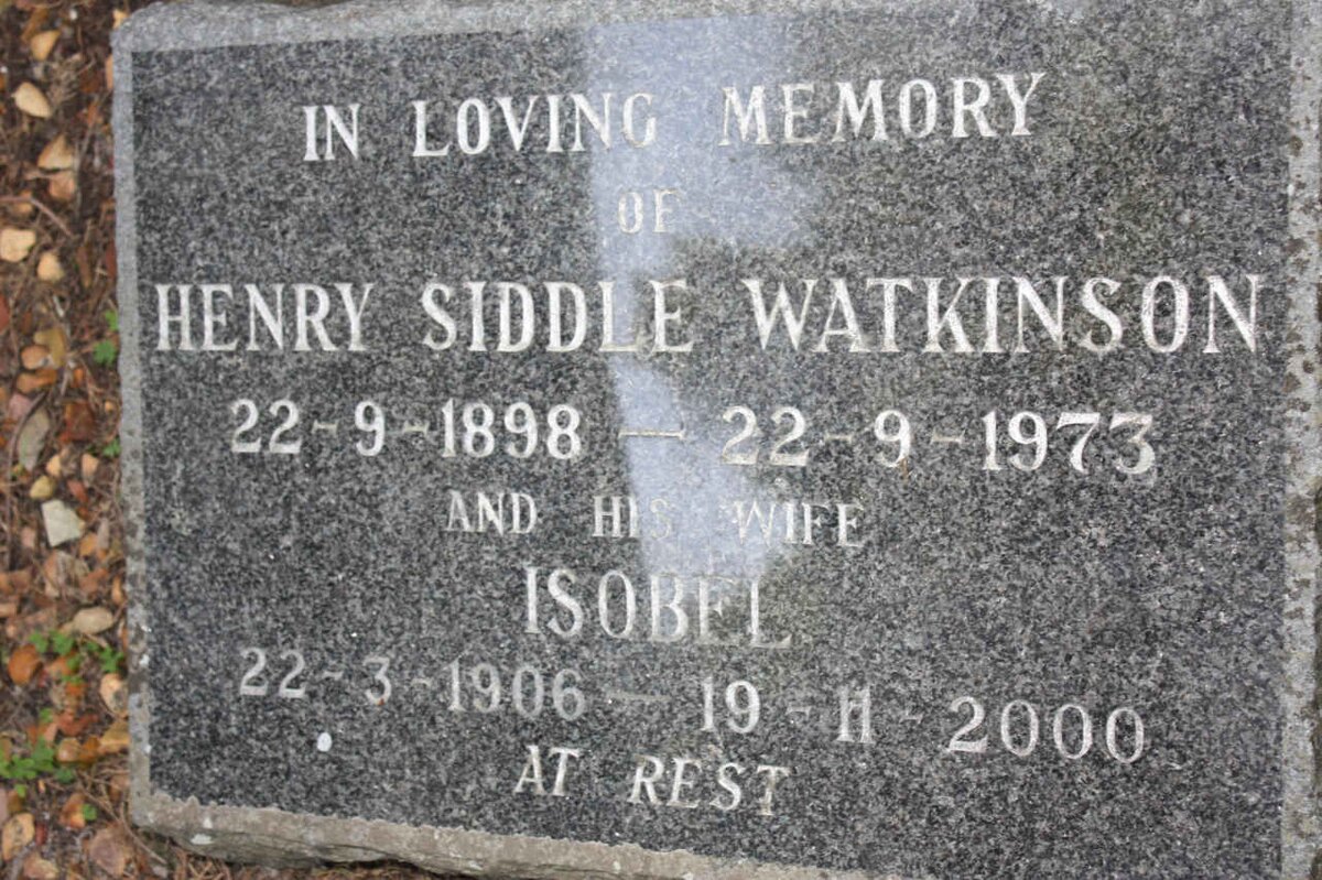 WATKINSON Henry Siddle 1898-1973  &amp; Isobel 1906-2000