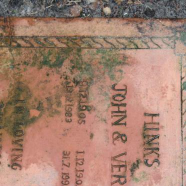 HINKS John 1905-1983 &amp; Vera  1905-1994