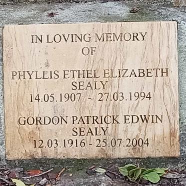 SEALY Gordon Patrick Edwin 1916-2004 &amp; Phyllis Ethel Elizabeth 1907-1994
