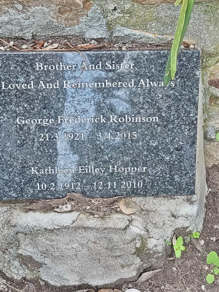 ROBINSON George Frederick 1921-2015 :: HOPPER Kathleen Eilley 1912-2010