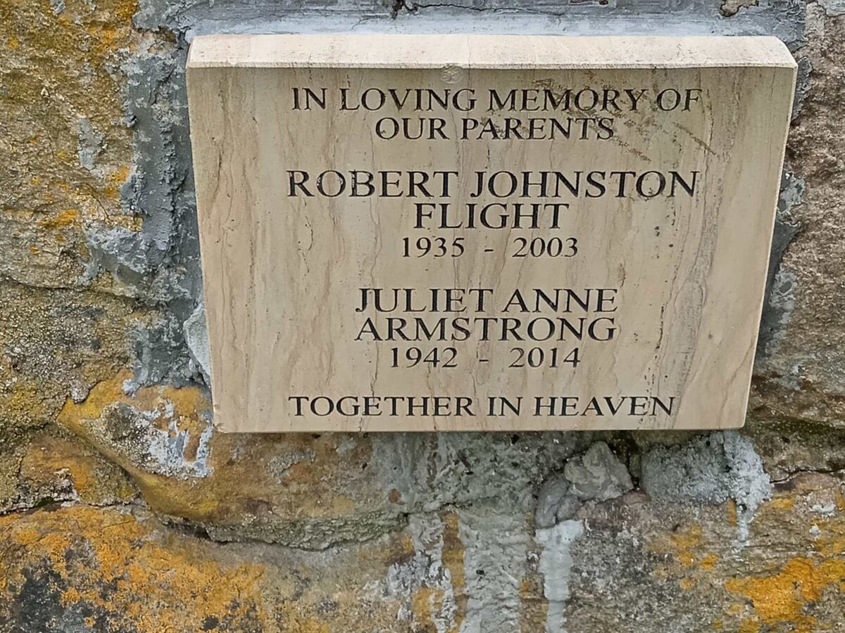 FLIGHT Robert Johnston 1935-2003 &amp; Juliet Anne ARMSTRONG 1942-2014