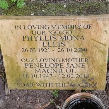 ELLIS Phyllis Mona 1921-2000 :: MACNICOL Penelope Jane 1947-2018