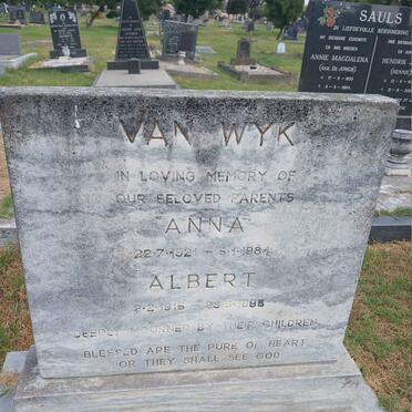 WYK Albert, van 1915-1995 & Anna 1921-1984 