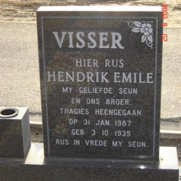 VISSER Hendrik Emile 1935-1987