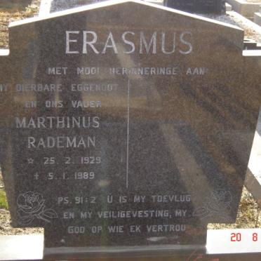 ERASMUS Marthinus Rademan 1929-1989