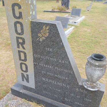 GORDON Wilhelmina Ann 1936-1969