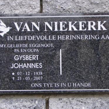 NIEKERK Gysbert Johannes, van 1938-2007