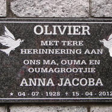 OLIVIER Anna Jacoba 1928-2012