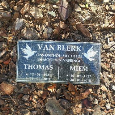 BLERK Thomas, van 1921-2011 &amp; Miem 1927-2018