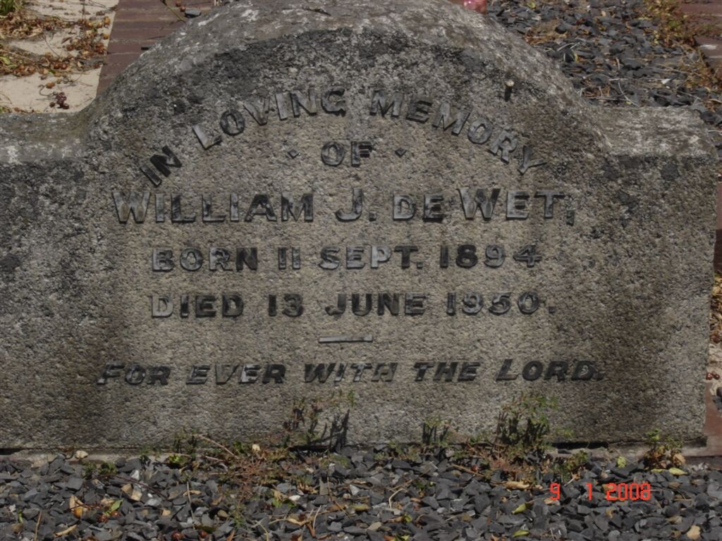 WET William J., de  1894-1950