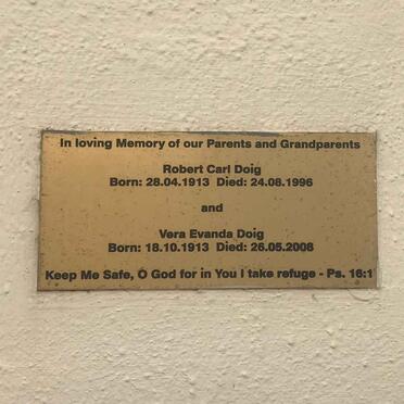 DOIG Robert Carl 1913-1996 & Vera Evanda 1913-2008