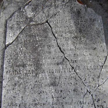 STADLER Andries Marthinus 1806-184? &amp; Alida Jacoba Dirkthina VAN REENEN 1806-1883