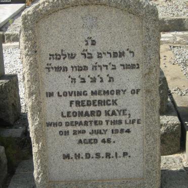 KAYE Frederick Leonard -1954