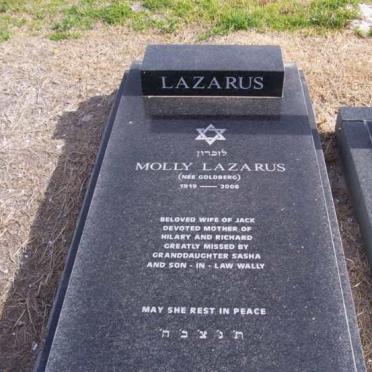 LAZARUS Molly nee GOLDBERG 1919-2006