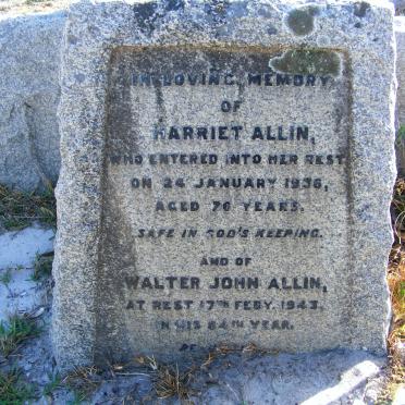 ALLIN Walter John -1943 &amp; Harriet -1936