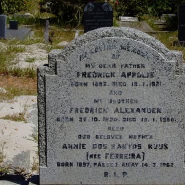 APPOLIS Fredrick 1893-1921 :: APPOLIS Fredrick Alexander 1920-1950