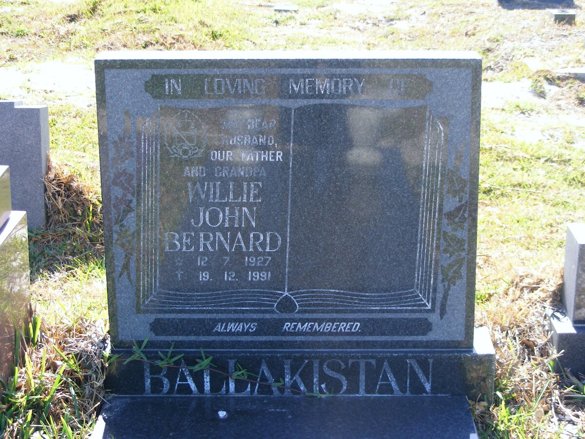 BALLAKISTAN Willie John Bernard 1927-1991
