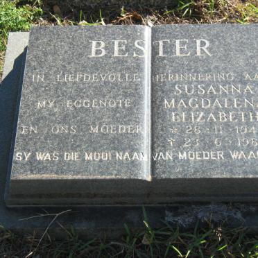 BESTER Susanna Magdalena Elizabeth 1940-1984