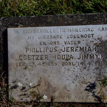 COETZER Phillipus Jeremiah 1895-1966