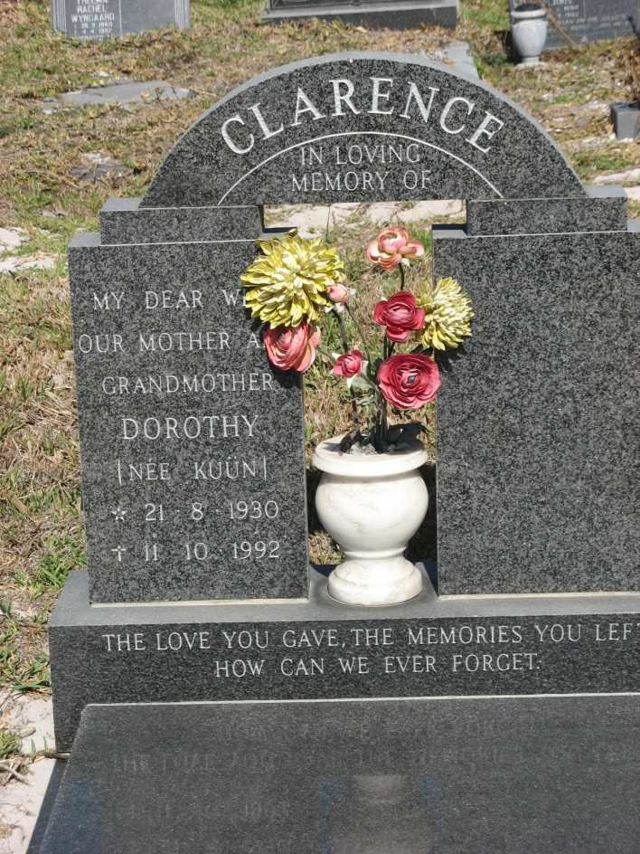 CLARENCE Dorothy nee KUUN 1930-1992
