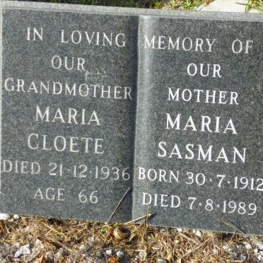 CLOETE Maria -1936 :: SASMAN Maria 1912-1989