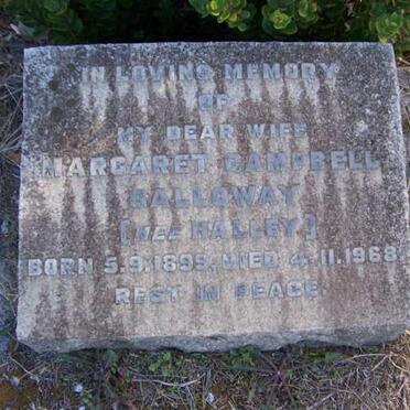 GALLOWAY Margaret Campbell nee HALLEY 1899-1968