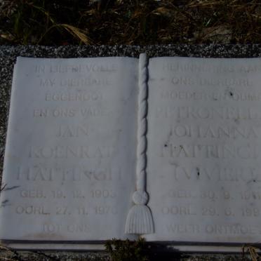 HATTINGH Jan Koenrat 1903-1970 &amp; Petronella Johanna VIVIER 1911-1995